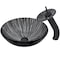 Novatto Black and Silver Painted Glass Vessel Sink Set in Matte Black NSFC-023001MB - alternate 3